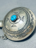 Fabulous Vintage Native American Navajo Morenci Turquoise Sterling Silver Flask-Nativo Arts