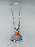 Important Vintage Native American Navajo Richard Begay Spur Sterling Silver Inlay Necklace-Nativo Arts