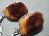 Dynamic Navajo Spiny Oyster Sterling Silver Earrings Native American-Nativo Arts