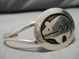 Detailed!! Vintage Native American Navajo Virg Reeder Bear Sterling Silver Bracelet-Nativo Arts