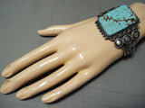 One Of The Best Vintage Native American Navajo #8 Turquoise Early Sterling Silver Bracelet-Nativo Arts