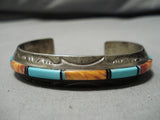 Museum Quality Vintage Native American Navajo Turquoise Sterling Silver Bracelet Cuff Old-Nativo Arts