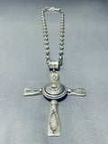 Authentic Heavy Ben Begaye (d) Vintage Native American Navajo Sterling Silver Cross Necklace-Nativo Arts