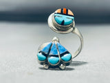 One Of The Most Unique Ever Vintage Native American Zuni Turquoise Sterling Silver Ring-Nativo Arts