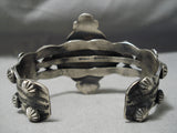 Heavy Thick Vintage Native American Navajo Lapis Sterling Silver Repoussed Bracelet-Nativo Arts