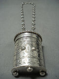Elaborate Native American Navajo Royston Turquoise Sterling Silver Necklace With Trinket Box-Nativo Arts
