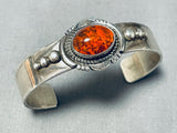 Exquisite Vintage Native American Navajo Ancient Tree Sap Sterling Silver Bracelet-Nativo Arts