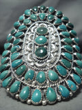 Important Best Vintage Native American Navajo Green Turquoise Sterling Silver Bracelet-Nativo Arts