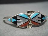 Marvelous Vintage Native American Navajo Turquoise Sterling Silver Bracelet Old-Nativo Arts