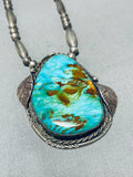 Unbelievable Vintage Native American Navajo Royston Turquoise Sterling Silver Necklace-Nativo Arts