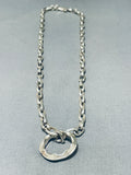 Important Ray Adakai Vintage Native American Navajo Sterling Silver Ring Necklace-Nativo Arts