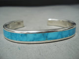 Superior Zuni Kingman Turquoise Sterling Silver Bracelet Native American-Nativo Arts