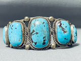 Godber Turquoise Very Rare Vintage Native American Navajo Sterling Silver Bracelet-Nativo Arts