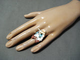 Important Zuni Mother Of Pearl Sterling Silver Ring Native American-Nativo Arts
