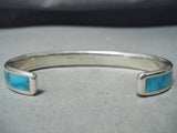 Spectacular Zuni Kingman Turquoise Sterling Silver Bracelet Native American-Nativo Arts