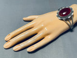 Amazing Vintage Native American Navajo Carnelian Sterling Silver Bracelet-Nativo Arts