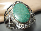 Colossal Vintage Native American Navajo Carico Lake Turquoise Sterling Silver Bracelet-Nativo Arts