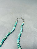 Rare Rounded Vintage Native American Navajo Royston Turquoise Sterling Silver Necklace-Nativo Arts