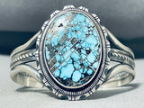 One Of The Most Unique Native American Navajo Spiderweb Turquoise Inlay Sterling Silver Bracelet-Nativo Arts