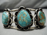 Museum Vintage Native American Navajo Royston Turquoise Sterling Silver Bracelet Old-Nativo Arts