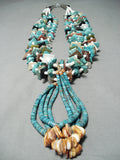 Native American One Of The Biggest Ever Vintage Santo Domingo Turquoise Necklace-Nativo Arts