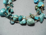 Spectacular Navajo Native American Turquoise 4 Strand Necklace-Nativo Arts