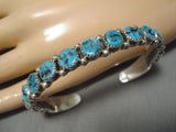 Exquisite Vintage Native American Navajo Sterling Silver Turquoise Bracelet-Nativo Arts