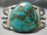 Opulent Vintage Native American Navajo Aqua Blue Turquoise Sterling Silver Bracelet Old-Nativo Arts
