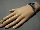 Tremendous Vintage Native American Navajo 3d Turquoise Sterling Silver Bracelet Cuff Old-Nativo Arts