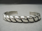 Advanced Technique! Vintage Native American Navajo Sterling Silver Cloud Bracelet Old-Nativo Arts