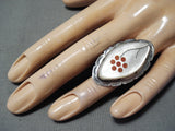 Lawrence Tekalo Vintage Native American Zuni Mother Of Pearl Sterling Silver Ring Native-Nativo Arts