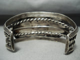 Heavy Quality Authentic Vintage Native American Navajo Turquoise Sterling Silver Bracelet Old-Nativo Arts