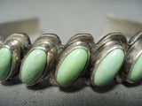 Danny Mike Vintage Native American Navajo Gaspeite Sterling Silver Bracelet-Nativo Arts