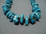 Very Rare!! Vintage Native American Navajo Persin Turquoise Sterling Silver Necklace Old-Nativo Arts