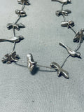 Heavy 104 Gram Vintage Native American Navajo All Sterling Silver Animal Bird Fetish Necklace-Nativo Arts