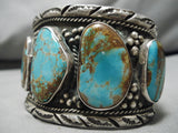 One Of Biggest Best Vintage Native American Navajo Royston Turquoise Sterling Silver Bracelet-Nativo Arts