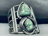 Highly Rare Damale Mine Turquoise Vintage Native American Navajo Sterling Silver Bracelet-Nativo Arts