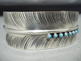 Extreme Detail Vintage Native American Navajo Ben Boyd Turquoise Sterling Silver Bracelet-Nativo Arts