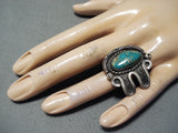Rare Vintage Navajo Native American Royston Turquoise Sterling Silver Ring Old-Nativo Arts