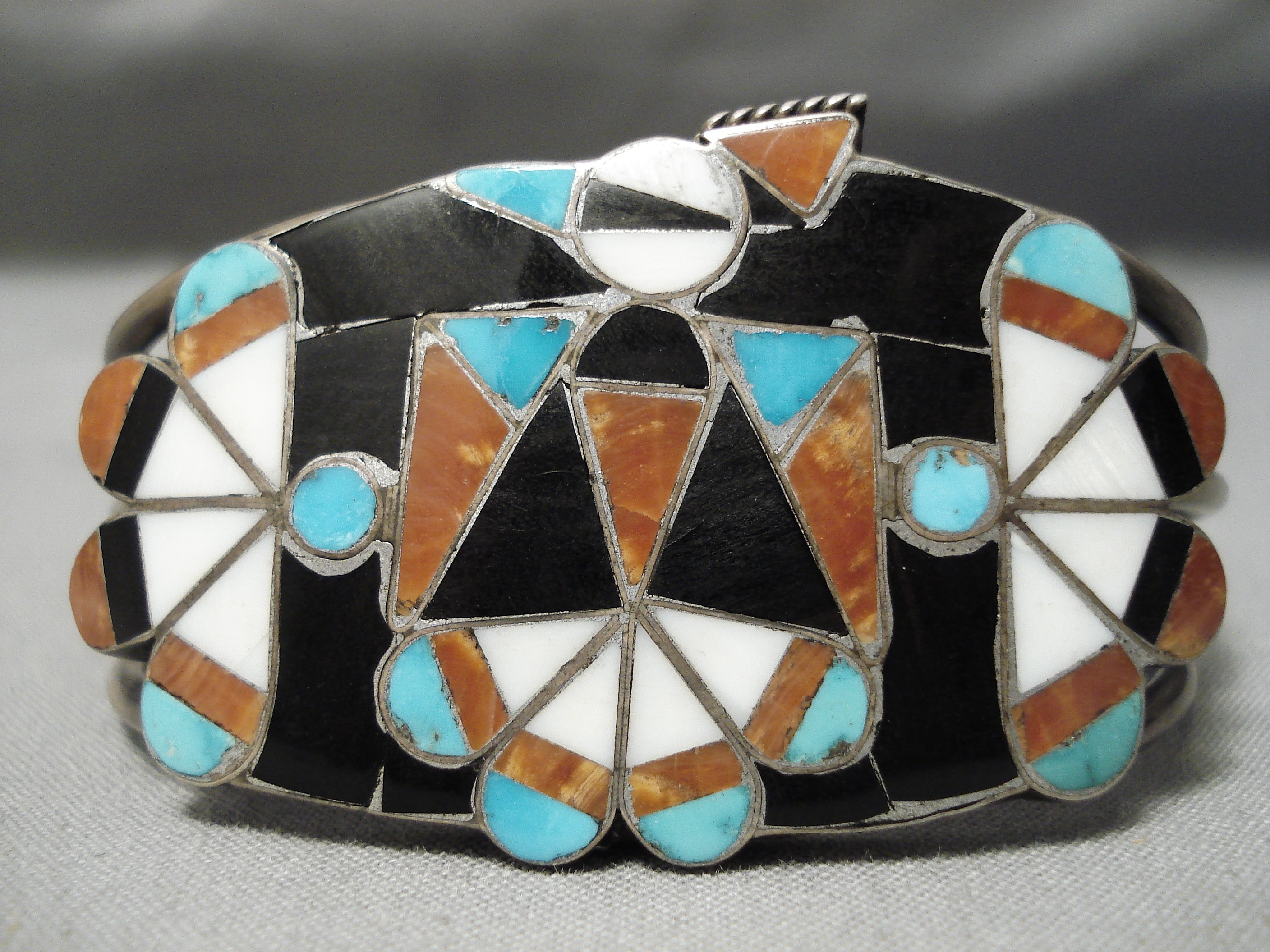 Flying Bird Vintage Native American Jewelry Zuni Turquoise Coral