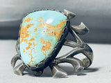 One Of The Best Vintage Native American Navajo #8 Turquoise Sterling Silver Bracelet-Nativo Arts