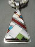 Native American Important Santo Domingo Daniel Coriz Turquoise Sterling Silver Necklace-Nativo Arts