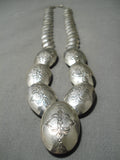 Unique Vintage Native American Navajo Sterling Silver Pillow Necklace-Nativo Arts