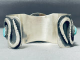 Snake Vintage Native American Navajo Kingman Turquoise Sterling Silver Bracelet-Nativo Arts