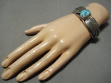 Stunning Vintage Native American Navajo Sleeping Beauty Turquoise Sterling Silver Bracelet-Nativo Arts