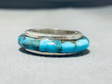 Unique Vintage Native American Navajo Turquoise & Spiny Oyster Eternity Band Ring-Nativo Arts