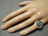 Ancient Symbols Vintage Hopi Native American Navajo Sterling Silver Ring Old-Nativo Arts