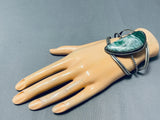 One Of The Most Unique Ever Native American Navajo Malachite Sterling Silver Bracelet-Nativo Arts