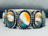 Native American One Of The Most Unique Colorful Stone Turquoise Sterling Silver Bracelet-Nativo Arts