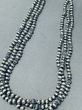 Lula Nez Vintage Native American Navajo Sterling Silver Unique Bead Necklace-Nativo Arts